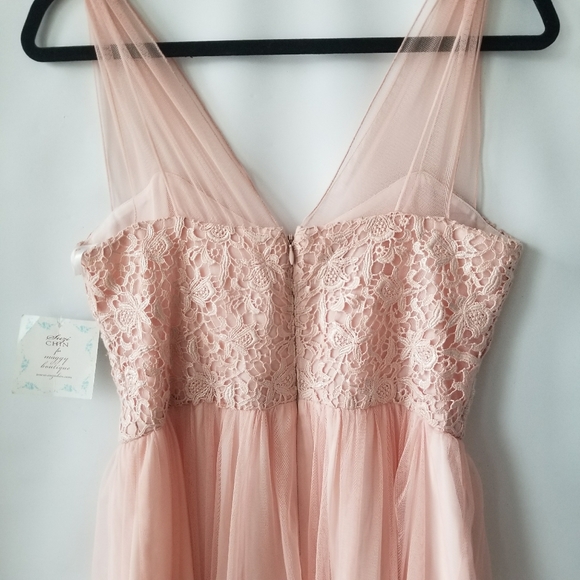 new Suzi Chin Maggy Boutique Formal Pink Chiffon Dress - Picture 9 of 11